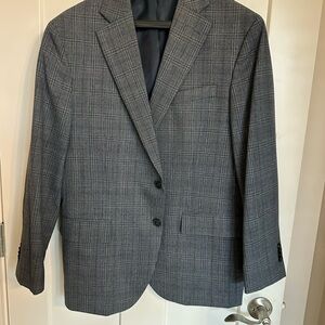Kenneth Cole Gray, Blue Plaid Men's Sport Coat/Blazer, 42 Short